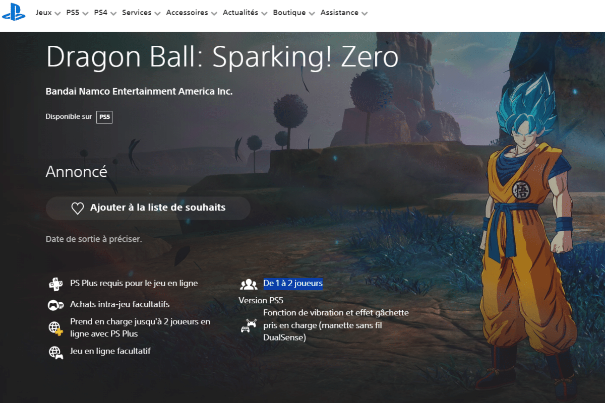 Sparking Zero PS Store