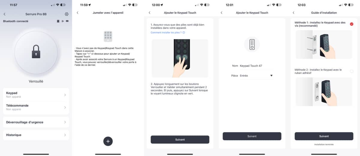 test de la switchbot lock pro - configuration
