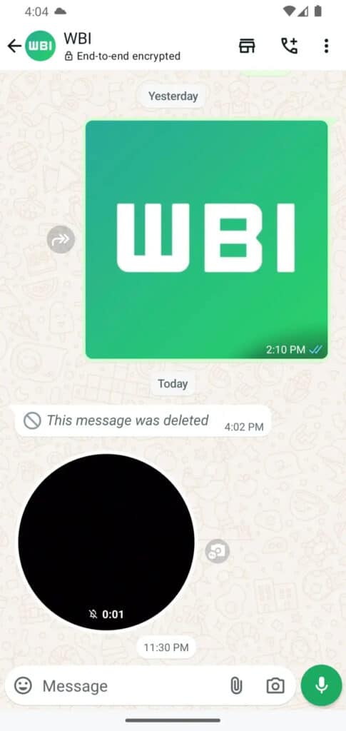 whatsapp réponse message vidéo