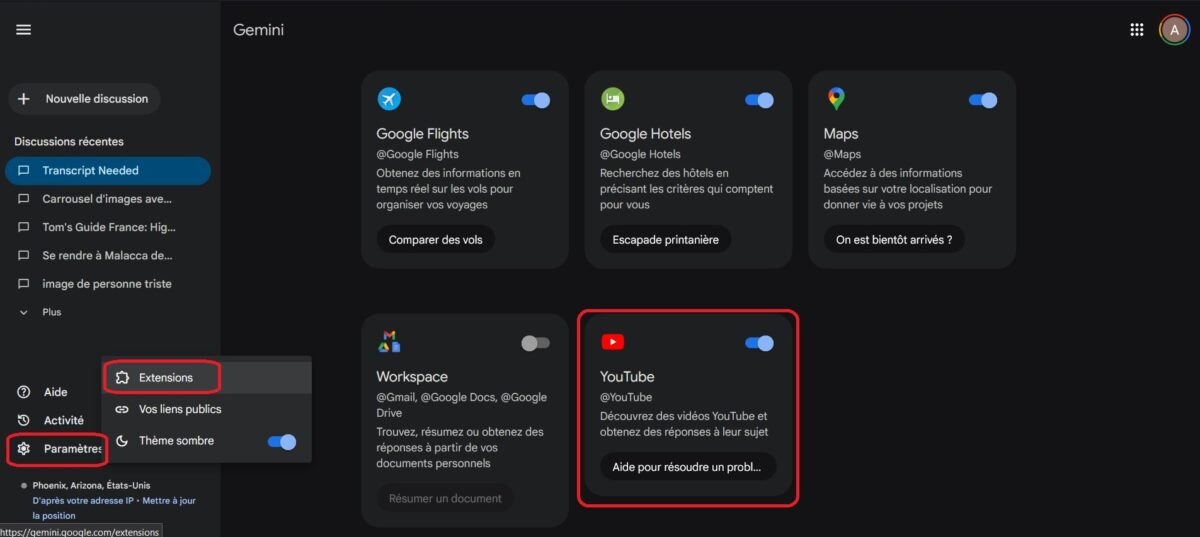 youtube gemini résumé ia 