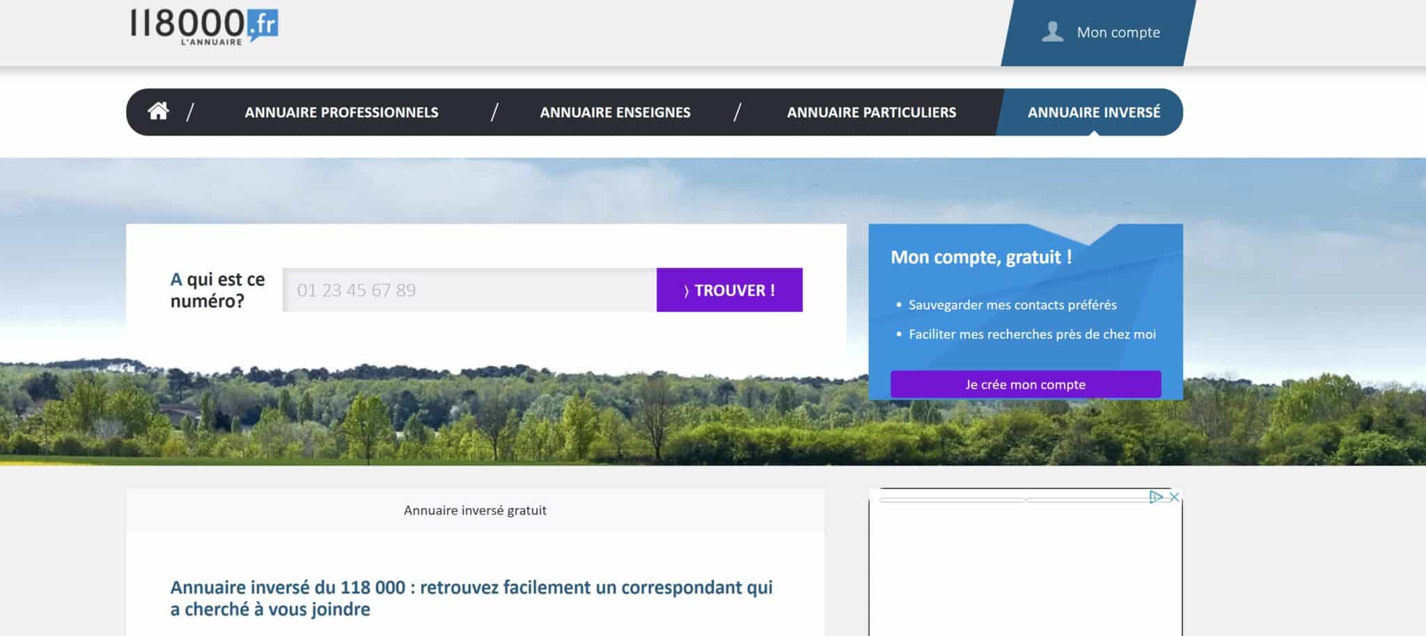 annuaire inversé 118 000