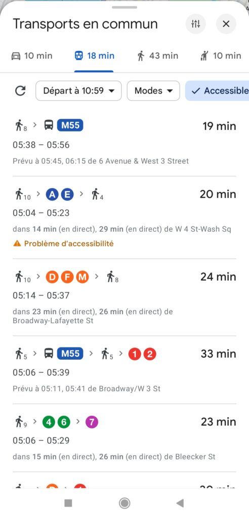 Maps accessibilité transports
