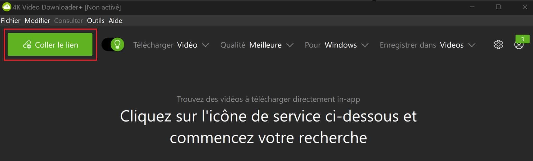 4K Video Downloader+ Coller le lien