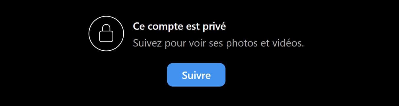 Compte privé Instagram