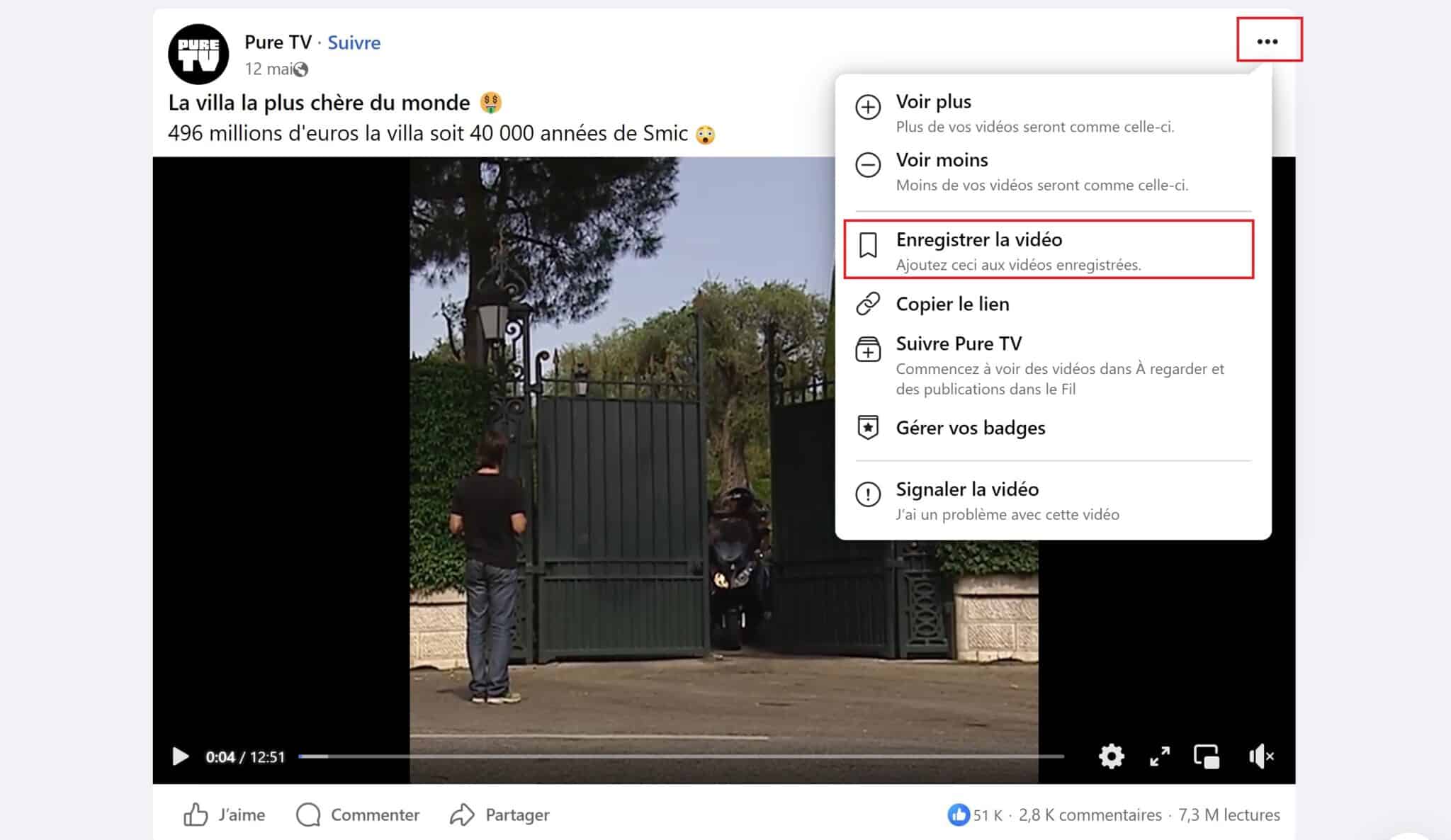 Enregistrer une vidéo Facebook