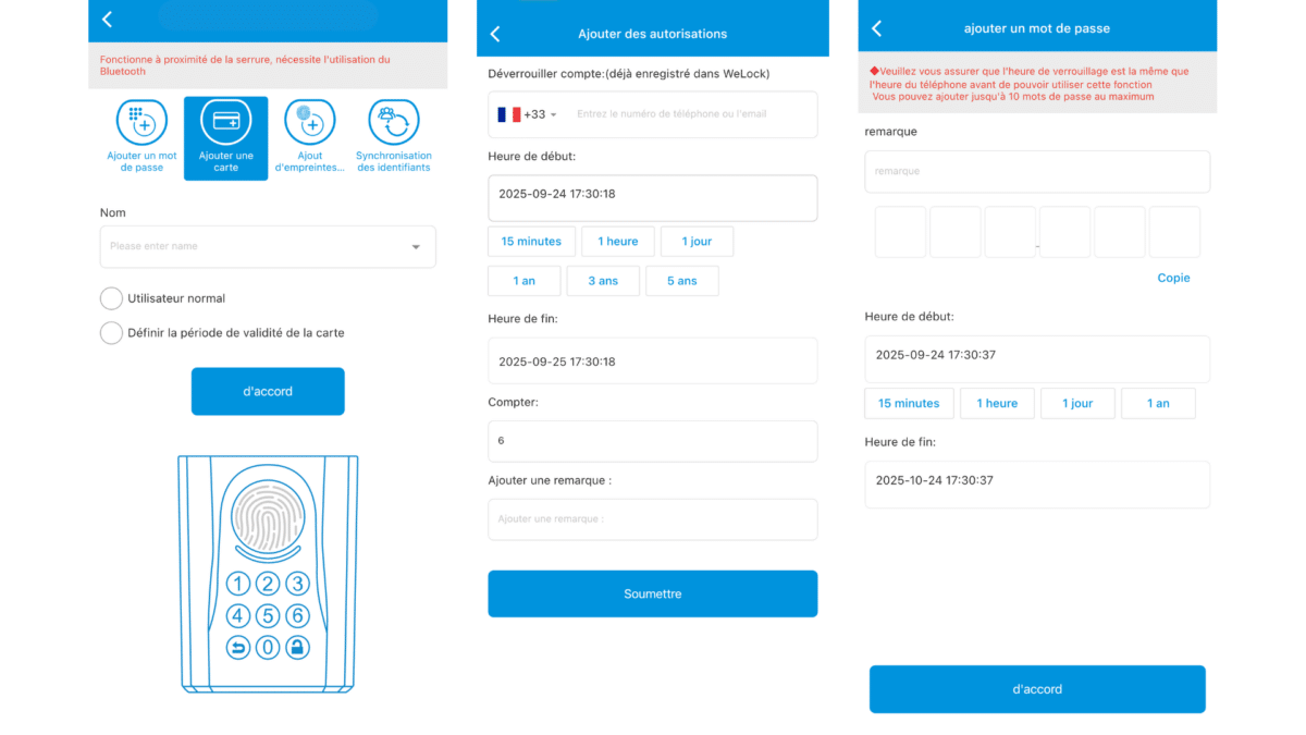 l'application de la serrure connectée welock ToucA51