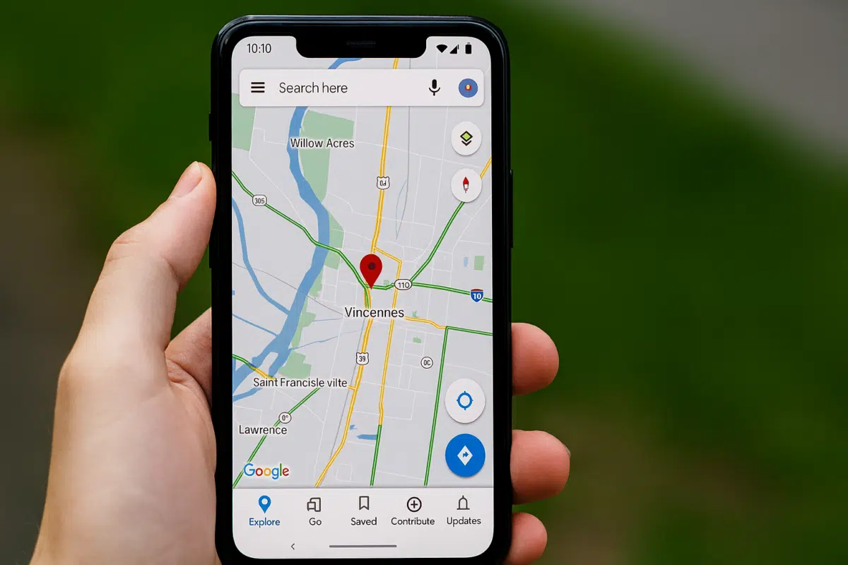 un smartphone utilisant google maps