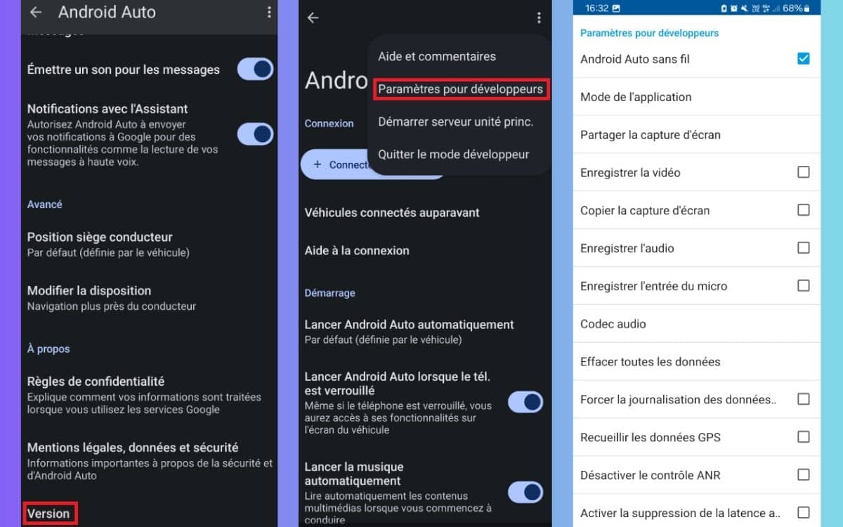 android auto débloquer mode développeur