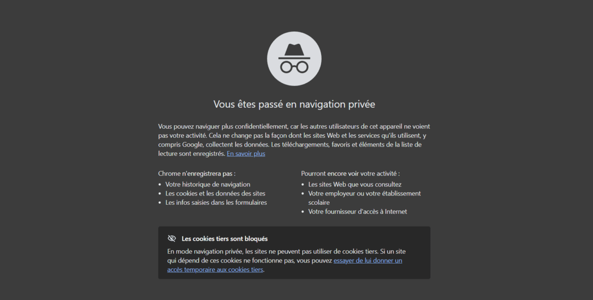 chrome mode incognito