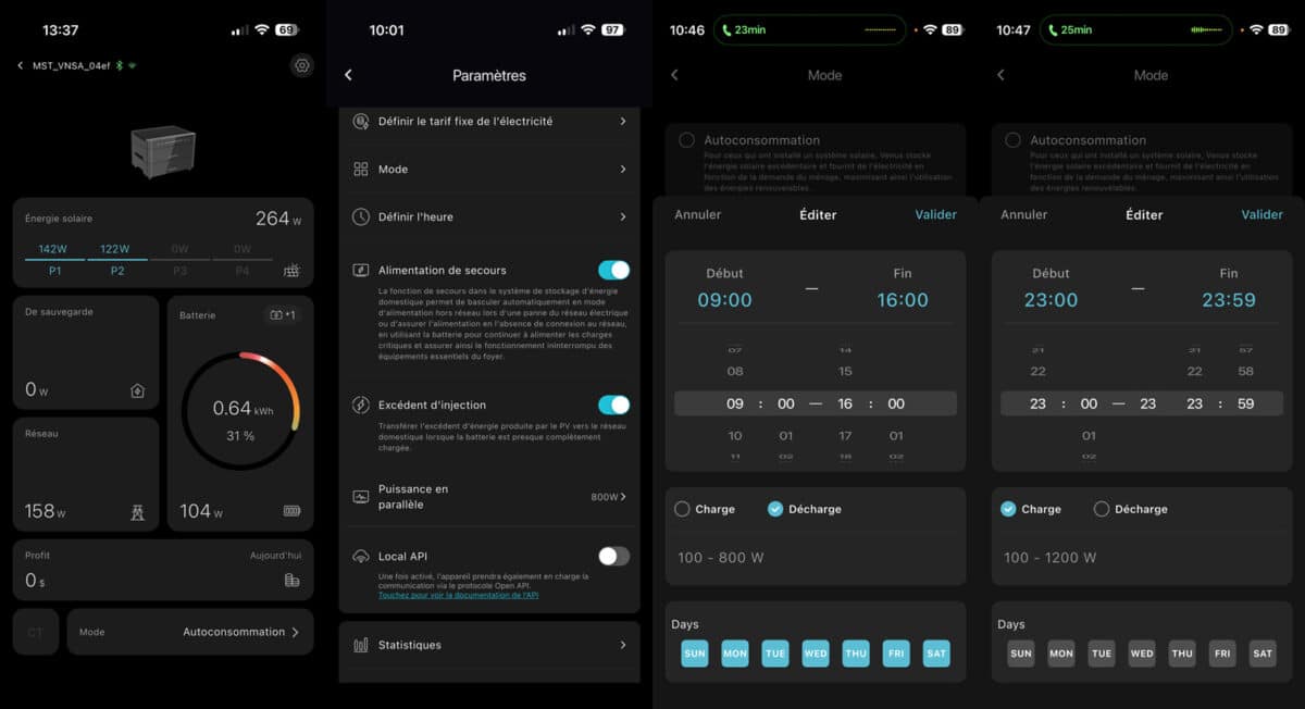 Application de la Station de stockage Marstek Venus A