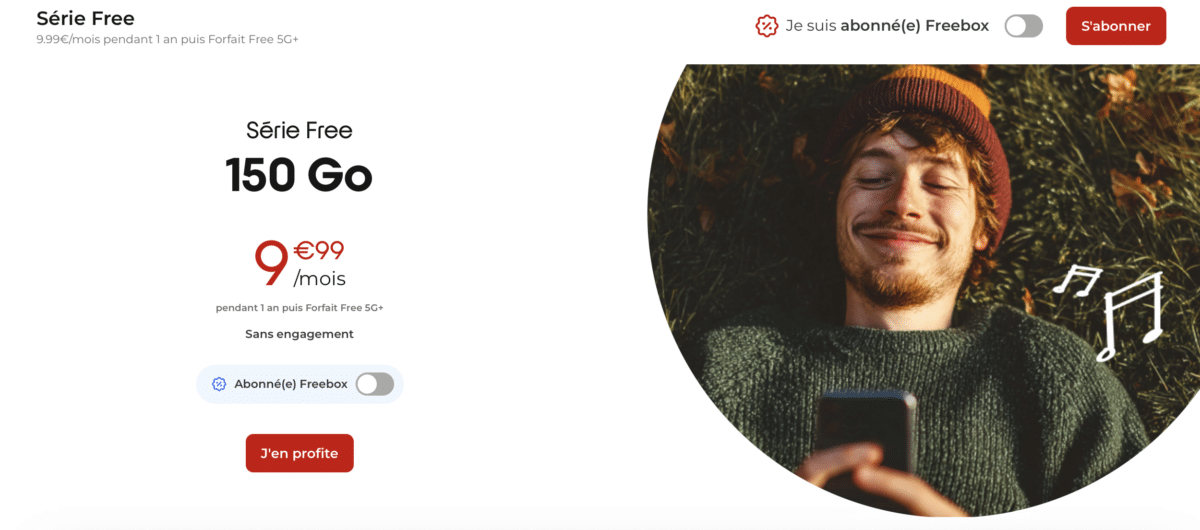 Le forfait Série Free 150 Go de nouveau affiché à 9,99 €
