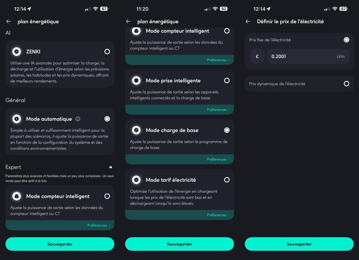 paramètres de charge et décharge zendure solarflow 2400 ac+