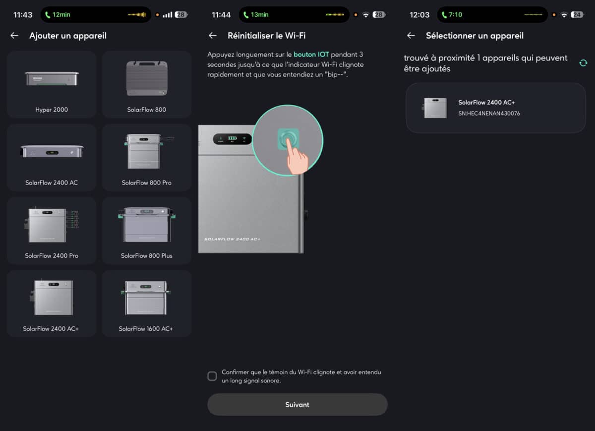configuration dans l'application zendure