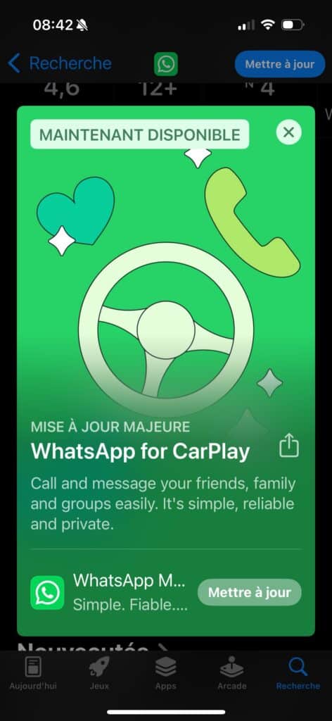 La mise à jour est disponible dès maintenant depuis l'App Store.