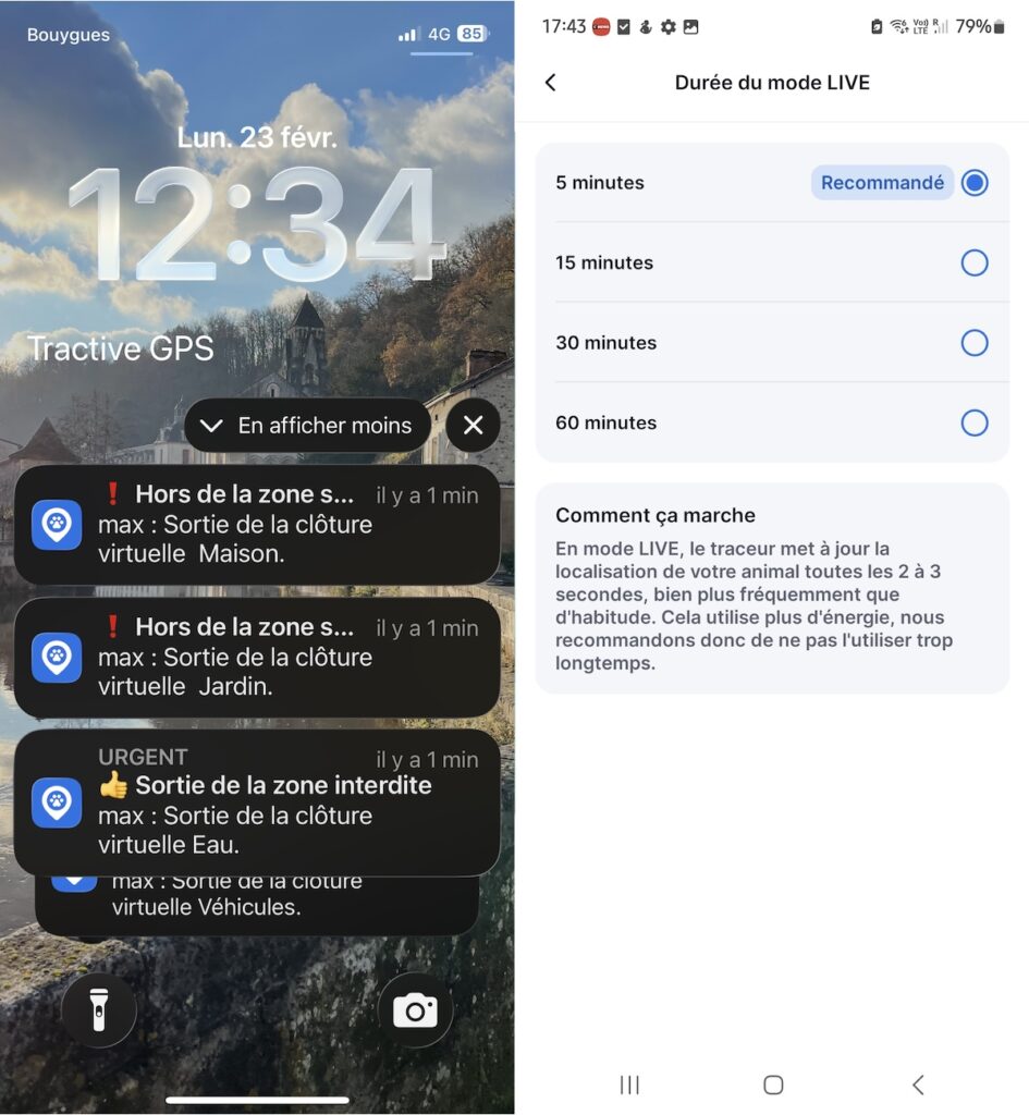 test du capteur GPS pour chien Tractive Dog6.