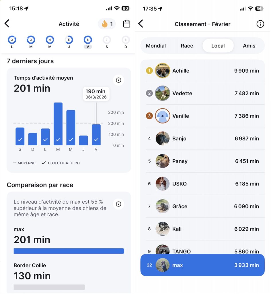 test du capteur GPS pour chien Tractive Dog6.