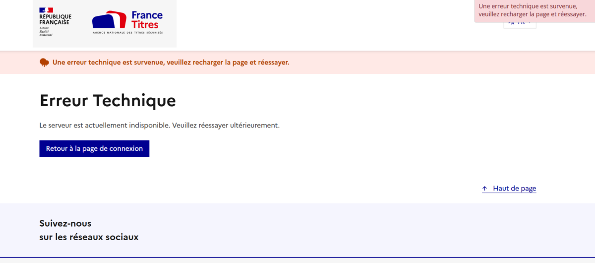 Image 1 : Piratage de l’ANTS : retour des démarches en ligne mais le service est encore instable