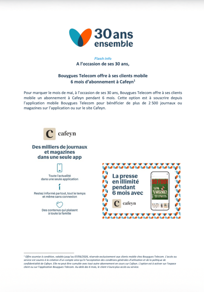 Image 1 : Bouygues Telecom offre un cadeau surprise à ses abonnés, ne le ratez pas