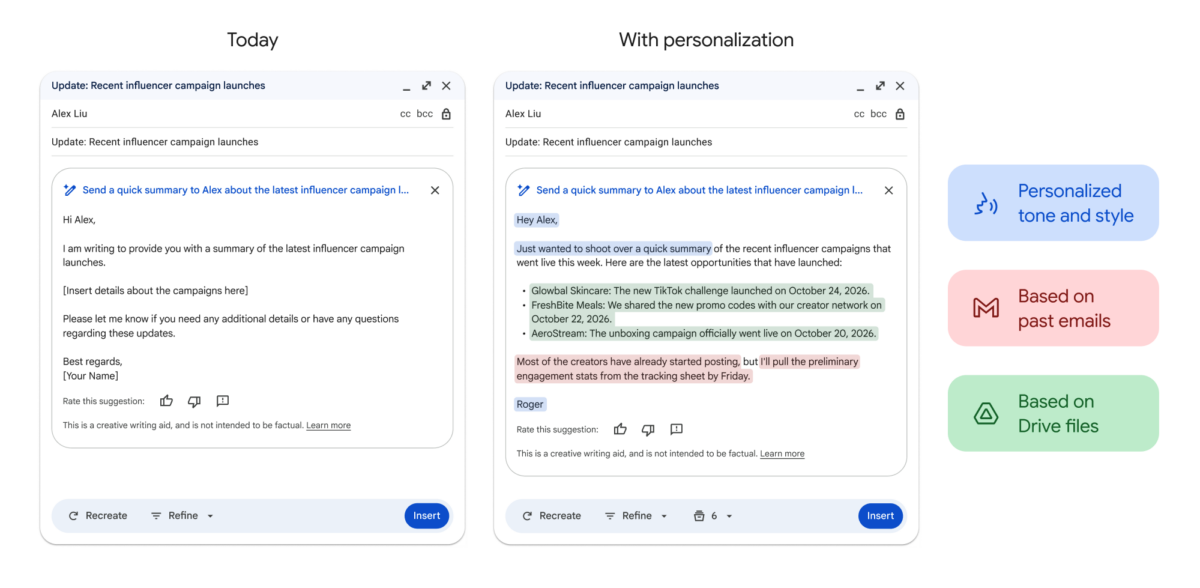 Image 1 : Gmail rend son assistant de rédaction plus puissant, voici les améliorations