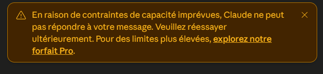 Image 1 : Claude est en panne : l'IA d'Anthropic ne répond plus aux requêtes