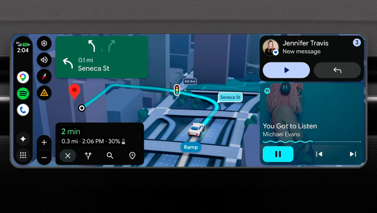 Android Auto embarque un menu développeur caché, accessible en tapotant dix fois sur le numéro de version dans les paramètres. Il donne accès à des réglages que Google ne met pas en avant, mais qui peuvent résoudre des problèmes courants de connexion et d'affichage. © Google
