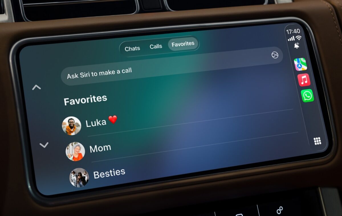 L'application WhatsApp sur CarPlay.