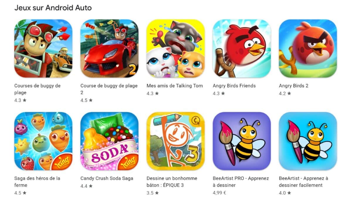 android auto jeux