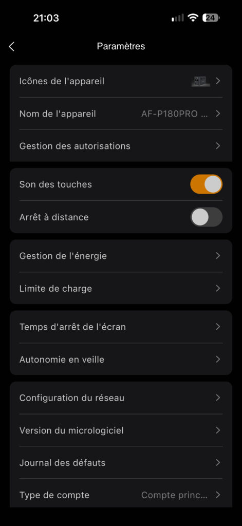 application aferiy p180 Pro