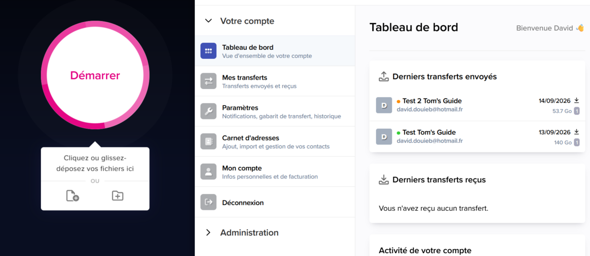 Image 3 : Test TransferNow : la solution française est-elle une bonne alternative à WeTransfer ?
