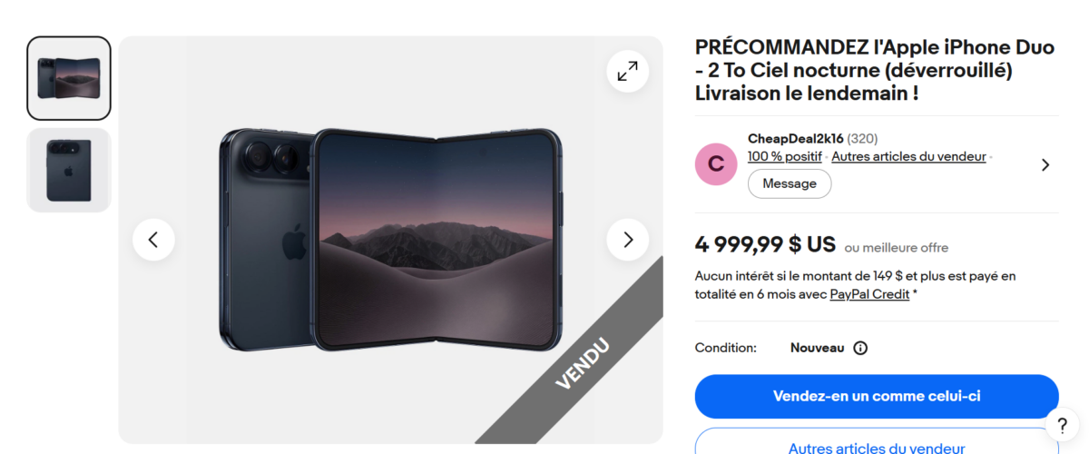 Image 2 : L'iPhone Duo se revend déjà à des prix exorbitants sur eBay