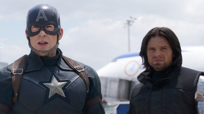 Steve Rogers et Bucky Barnes dans Captain America : Civil War