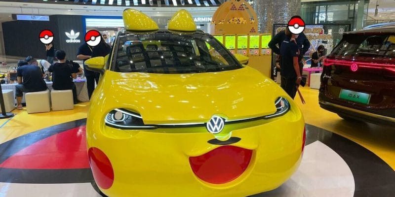 La Pikachu-mobile de Volkswagen, basée sur son SUV 100 % électrique, l’ID.4 X. Crédit photo : Timo