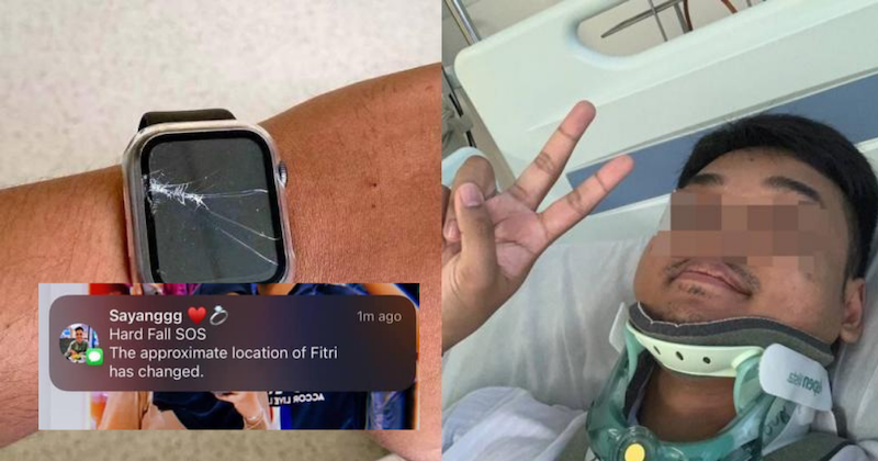 Le Singapourien pris en charge à l'hôpital grâce à son Apple Watch, suite à son accident de la route (Crédits photo : Mothership / M. Fitri)