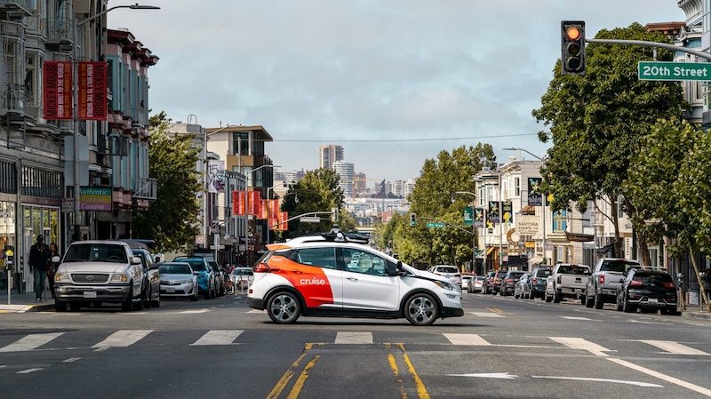 Un taxi autonome Cruise testé dans les rues de San Francisco (Crédits : Cruise)