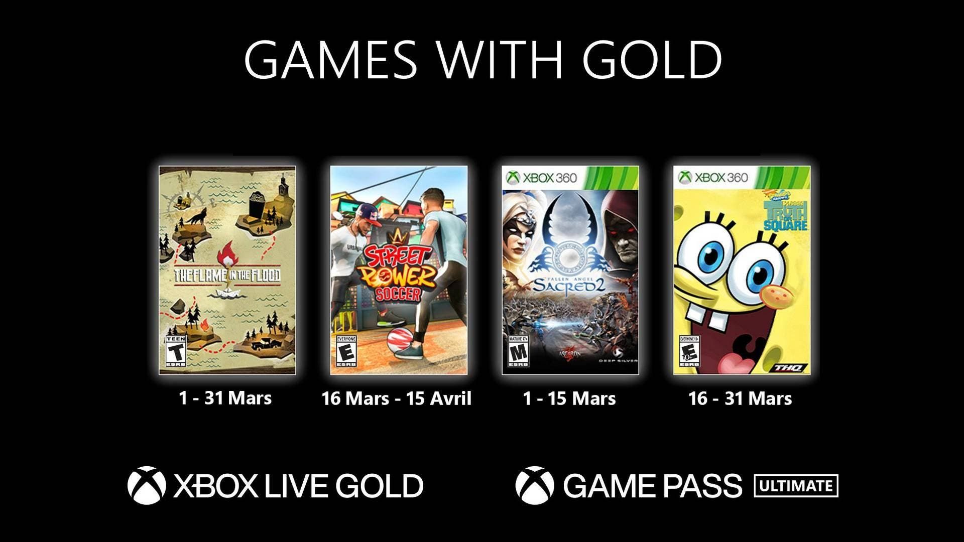 Xbox Games With Gold mars 2022