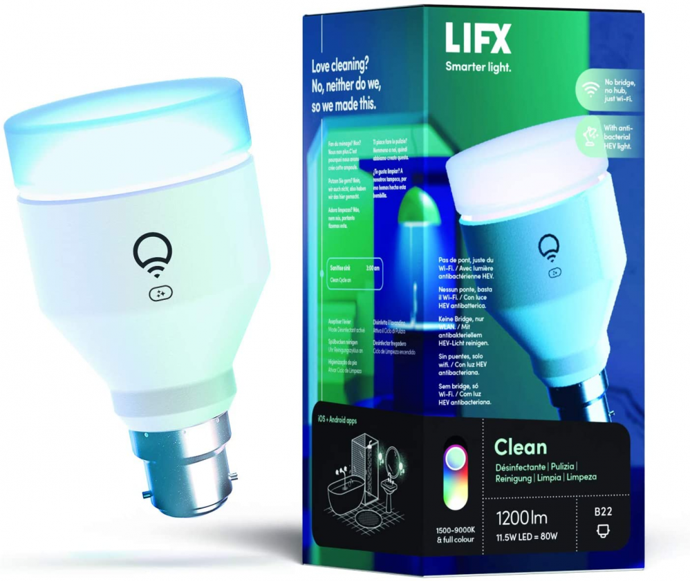 Image 1 : Test Lifx Clean : l'ampoule connectée à lumière bleue pour tout désinfecter, ça marche ?
