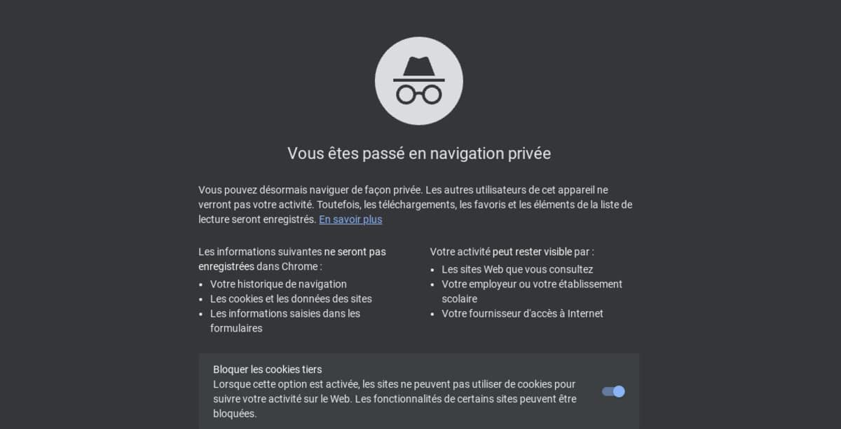La navigation privée sur Chrome
