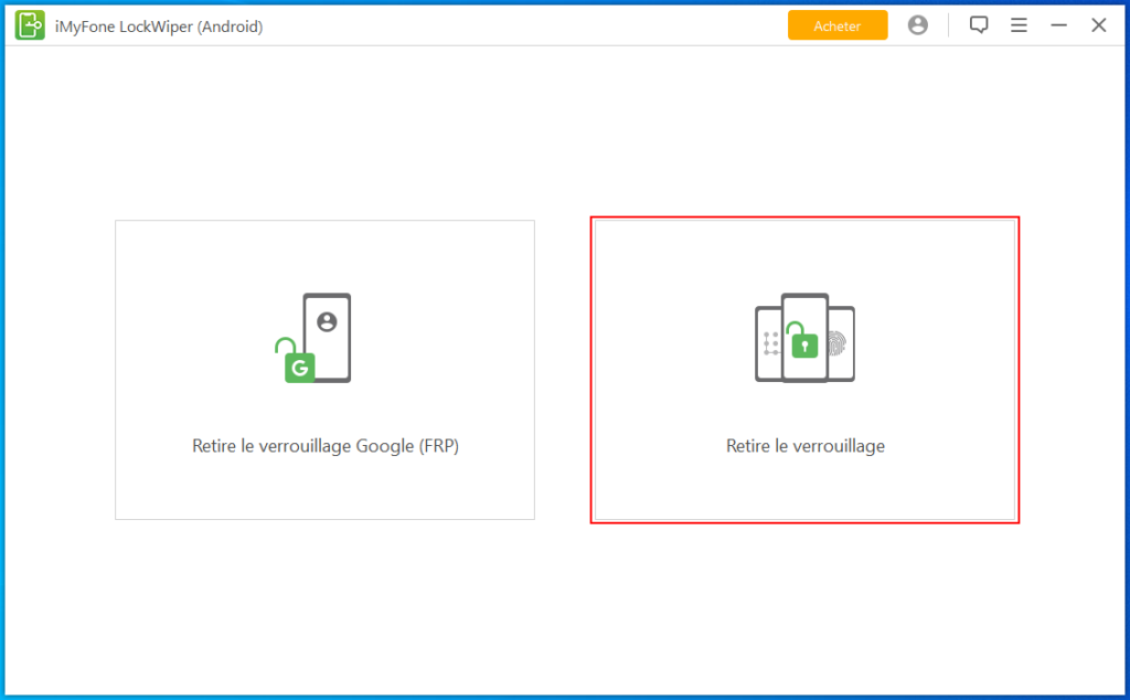 Image 1 : Supprimer l’écran de verrouillage et la protection FRP sur Android avec iMyFone LockWiper (Android)