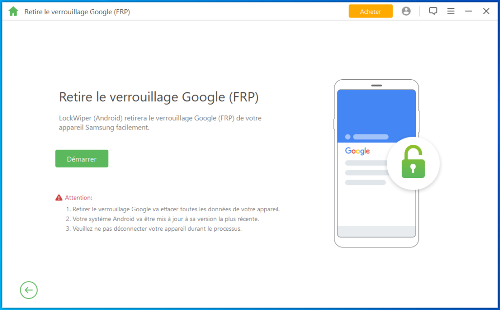 Image 11 : Supprimer l’écran de verrouillage et la protection FRP sur Android avec iMyFone LockWiper (Android)