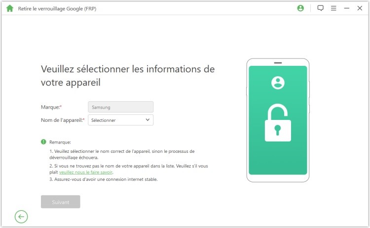Image 12 : Supprimer l’écran de verrouillage et la protection FRP sur Android avec iMyFone LockWiper (Android)