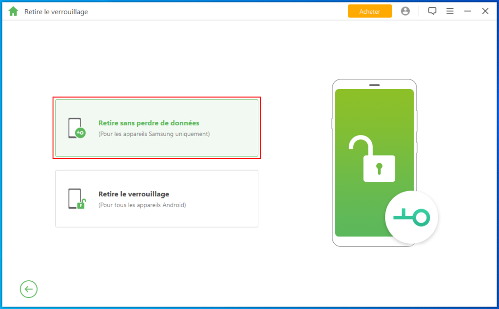 Image 2 : Supprimer l’écran de verrouillage et la protection FRP sur Android avec iMyFone LockWiper (Android)