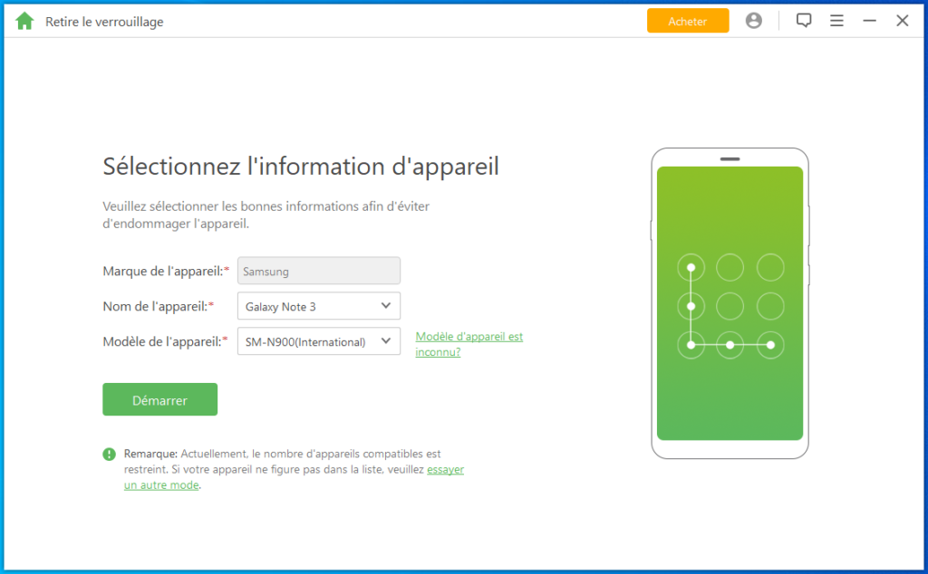 Image 3 : Supprimer l’écran de verrouillage et la protection FRP sur Android avec iMyFone LockWiper (Android)