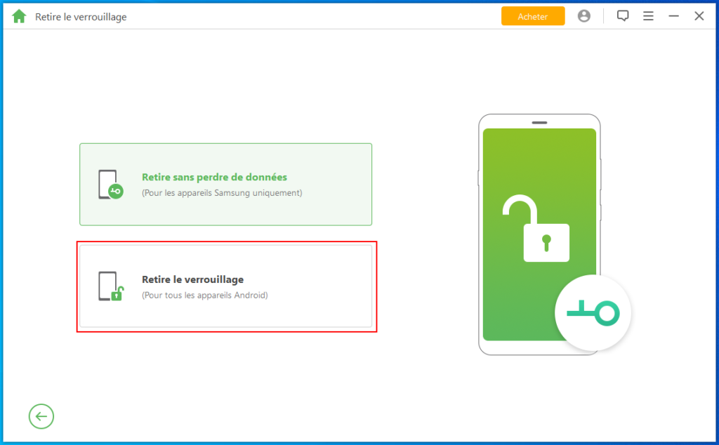 Image 7 : Supprimer l’écran de verrouillage et la protection FRP sur Android avec iMyFone LockWiper (Android)