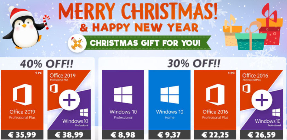 Image 1 : C'est Noël chez GoodOffer24 : Windows 10 Pro à 8,98 €, Office 2016 Pro à 22,25 € et Office 2019 Pro à 35,99 €